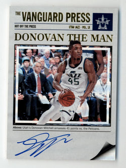 Donovan Mitchell 2017-18 Panini Vanguard Hot off the Press Auto 76/99