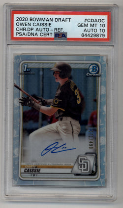 Owen Caissie 2020 Bowman Chrome Draft Refractor Auto 271/499 PSA 10 Gem Mint Auto 10