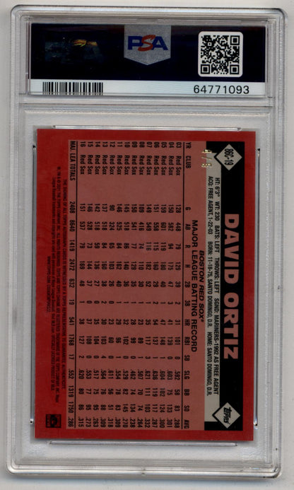 David Ortiz 2021 Topps Silver Pack Update Red Auto 4/5 PSA 9 Auto 10