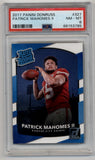 Patrick Mahomes 2017 Donruss Rated Rookie #327 PSA 8 Near Mint-Mint