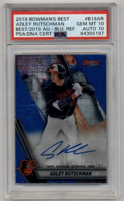 Adley Rutschman 2019 Bowman's Best Blue Refractor Auto 129/150 PSA 10 Gem Mint 10 Auto