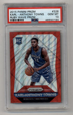 Karl-Anthony Towns 2015-16 Prizm Ruby 286/350 PSA 10 Gem Mint