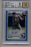 Bobby Witt Jr 2020 Bowman Prospects Blue Auto 054/150 BGS 9 Mint