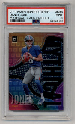 Daniel Jones 2019 Donruss Optic Mythical Black Pandora #M16 17/25 PSA 9 Mint