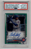 Cristian Hernandez 2021 Bowman Chrome Green Refractor Auto 64/99 PSA 8 Near Mint Auto 10