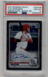 Alec Burleson 2020 Bowman Chrome Draft Picks Black Refractor Auto 73/75 PSA 10 Gem Mint