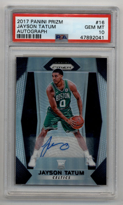 Jayson Tatum 2017 Prizm Auto #16 PSA 10 Gem Mint