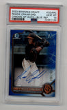 Reggie Crawford 2022 Bowman Chrome Draft Prospects Blue Refractor Auto 059/150 PSA 10 Gem Mint