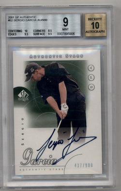 Sergio Garcia 2001 SP Authentic #62 Auto 437/900 BGS 9 Mint