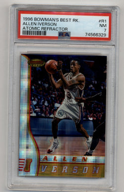 Allen Iverson 1996-97 Bomwan's Best Rookie #R1 Atomic Refractor PSA 7 Near Mint