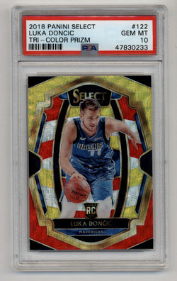 Luka Doncic 2018-19 Select Tri-Color Prizm #122 PSA 10 Gem Mint