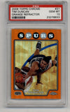 Tim Duncan 2008-09 Topps Chrome Orange Refractor #21 341/499 PSA 10 Gem Mint