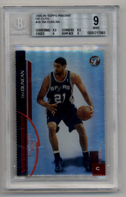 Tim Duncan 2005-06 Topps Pristine #38 Die-Cut 38/50 BGS 9 Mint