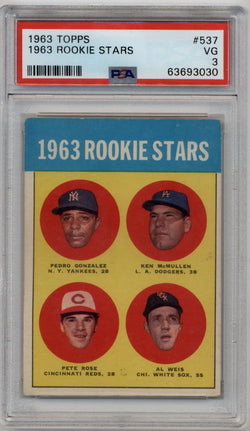 Pete Rose 1963 Rookie Stars #537 PSA 3 Very Good 3030