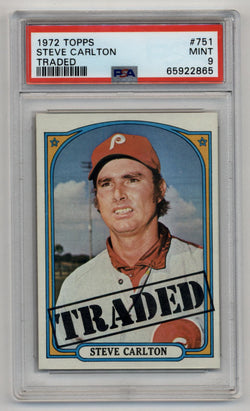 Steve Carlton 1972 Topps Traded #751 PSA 9 Mint