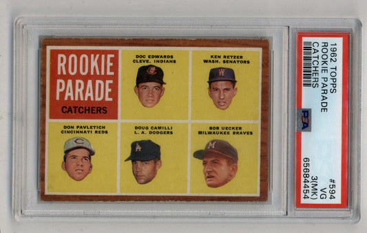 Bob Uecker 1962 Topps Rookie Parade #594 PSA 3 (MK) Very Good-Excellent 4454