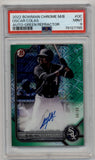 Oscar Colas 2022 Bowman Chrome Mega Box Green Refractor Auto 34/99 PSA 9 Mint