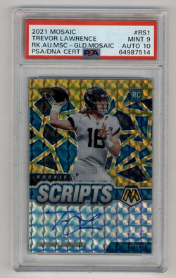 Trevor Lawrence 2021 Mosaic Rookie Auto Gold 03/10 PSA 9 Mint Auto 10