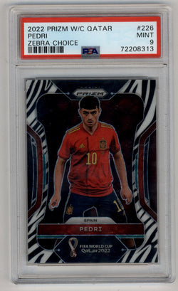 Pedri 2022 Prizm World Cup Qatar #226 Zebra Choice PSA 9 Mint