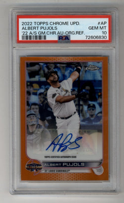 Albert Pujols 2022 Topps Chrome Update '22 All Star Game Auto Orange Refractor 12/25 PSA 10 Gem Mint