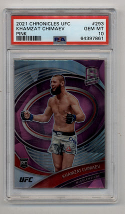 Khamzat Chimaev 2021 Chronicles UFC Pink #293 PSA 10 Gem Mint