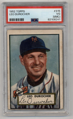 Leo Durocher 1952 Topps #315 PSA 3 Very Good (MC)