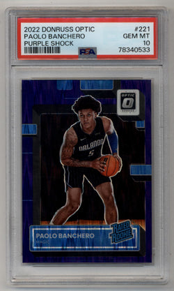 Paolo Banchero 2022-23 Donruss Optic Purple Shock #221 PSA 10 Gem Mint