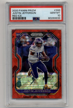 Justin Jefferson 2020 Prizm Rec Ice #398 PSA 10 Gem Mint