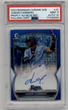 Junior Caminero 2023 Bowman Chrome Mega Box Blue Refractor Auto 108/150 PSA 9 Mint Auto 10