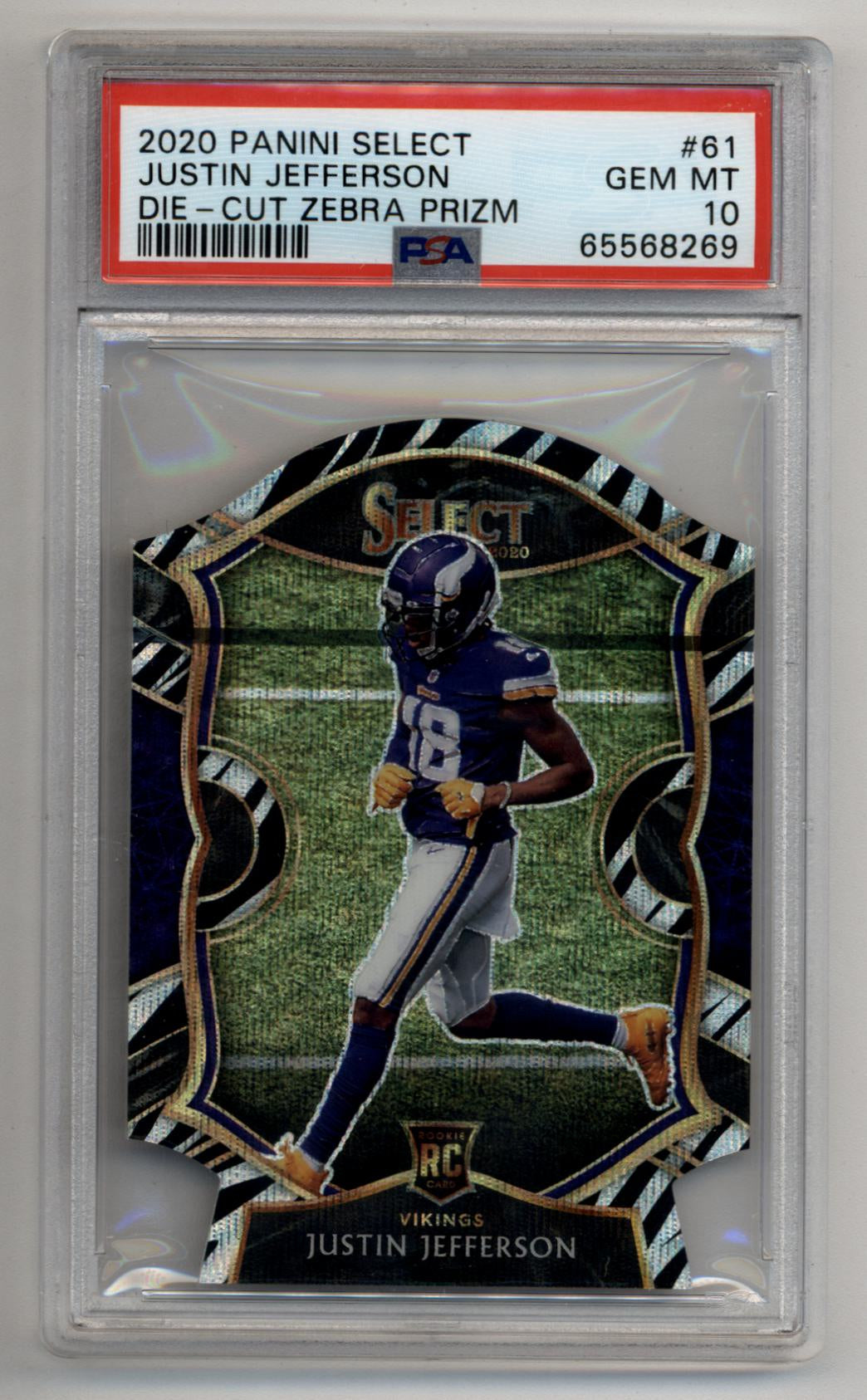 Justin Jefferson 2020 Select Die-Cut Zebra #61 PSA 10 Gem Mint 8269