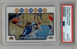 Carmelo Anthony 2008-09 Topps Chrome Xfractor 143/288 PSA 10 Gem Mint