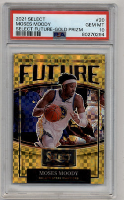 Moses Moody 2021-22 Select Select Futures Gold 01/10 PSA 10 Gem Mint