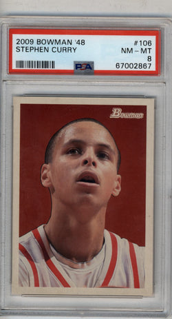 Steph Curry 2009-10 Bowman '48 1177/2009 PSA 8 Near Mint-Mint