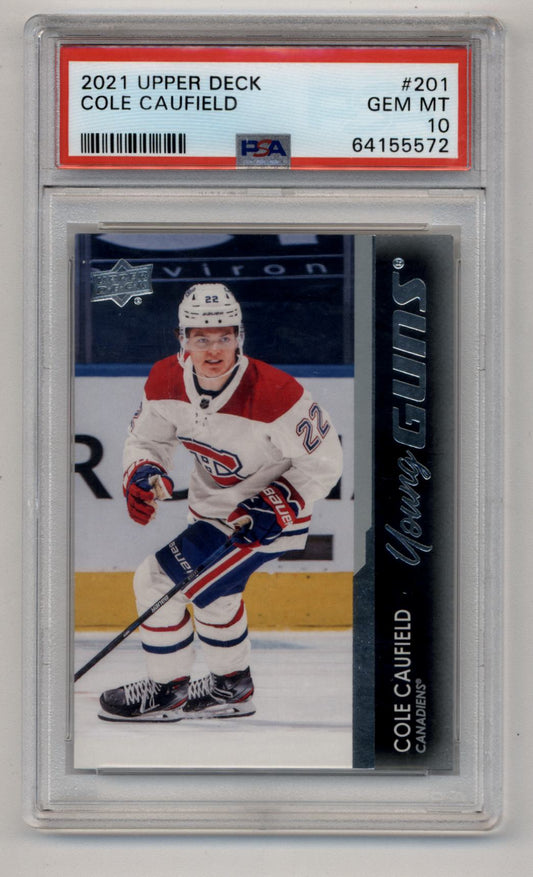 Cole Caufield 2021-22 Upper Deck Young Gun #201 PSA 10 Gem Mint 5572