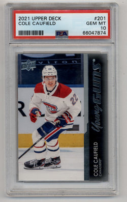 Cole Caufield 2021-22 Upper Deck Young Gun #201 PSA 10 Gem Mint 7874