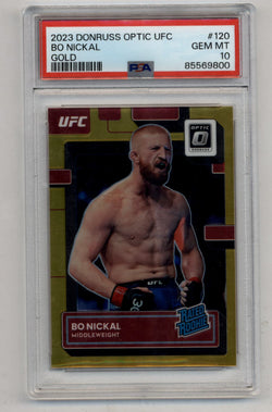 Bo Nickal 2023 Donruss Optic UFC Gold 01/10 PSA 10 Gem Mint