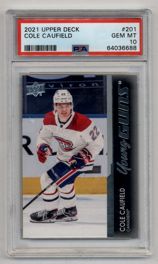 Cole Caufield 2021-22 Upper Deck Young Gun #201 PSA 10 Gem Mint 6688