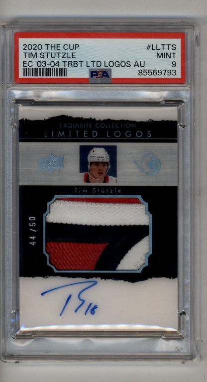Tim Stutzle 2020-21 The Cup Exquisite Collection Limited Logos 44/50 PSA 9 Mint
