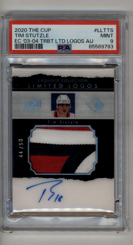 Tim Stutzle 2020-21 The Cup Exquisite Collection Limited Logos 44/50 PSA 9 Mint