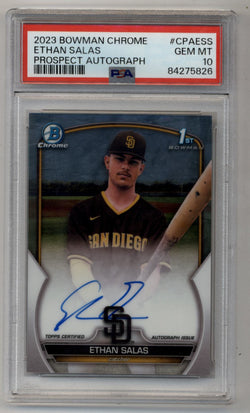 Ethan Salas 2023 Bowman Chrome Prospect Auto PSA 10 Gem Mint 5826