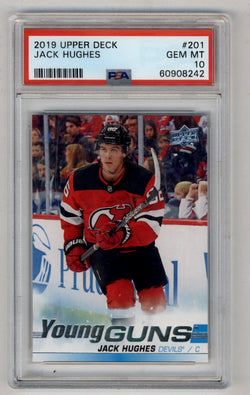 Jack Hughes 2019-20 Upper Deck Young Gun #201 PSA 10 Gem Mint 8242