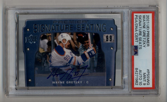 Wayne Gretzky 2021-22 UD Premier Signature Seats PSA 9 Mint Auto 10
