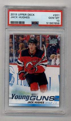 Jack Hughes 2019-20 Upper Deck Young Gun #201 PSA 10 Gem Mint 7658