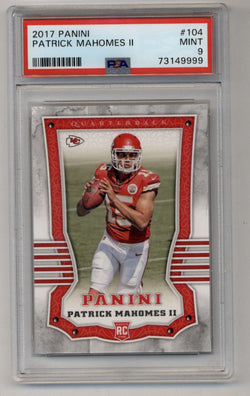 Patrick Mahomes 2017 Panini #104 PSA 9 Mint 9999