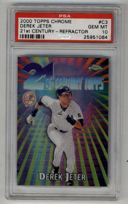 Derek Jeter 2000 Topps Chrome 21st Century Refractor PSA 10 Gem Mint