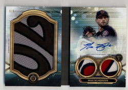 Max Scherzer 2019 Triple Threads Booklet Jumbo Relic Auto 3/3