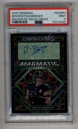 Ben Roethlisberger 2022 Obsidian Magmatic Green Auto 15/15 PSA 9 Mint