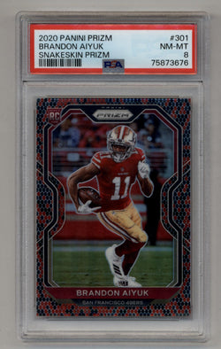 Brandon Aiyuk 2020 Prizm Snakeskin #301 PSA 8 Near Mint-Mint