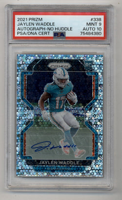 Jaylen Waddle 2021 Prizm No Huddle Auto PSA 9 Mint Auto 10