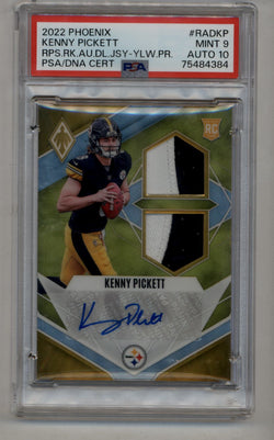 Kenny Pickett 2022 Phoenix Rookie Dual Relic Auto 25/75 PSA 9 Mint Auto 10